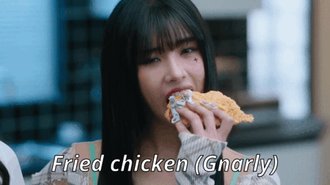 Woman Eating Fried Chicken