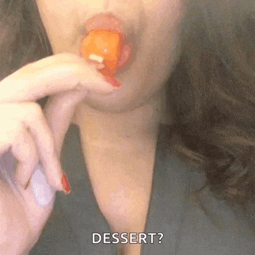 Woman Eating Lollipop Saying Dessert GIF