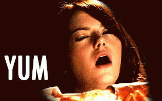 Woman Eating Pizza With Yum