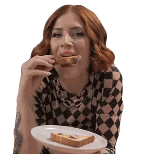 Woman Eating Toast