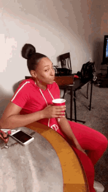Woman Enjoying Tea Conceited Reaction GIF