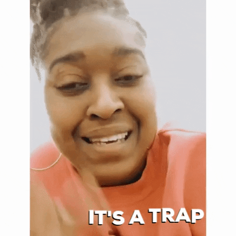 Woman Explaining It's A Trap GIF