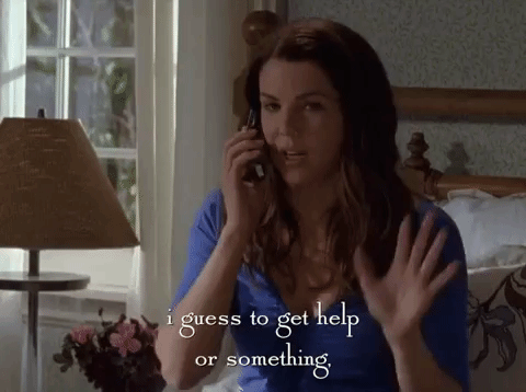 Woman Explains To Get Help GIF