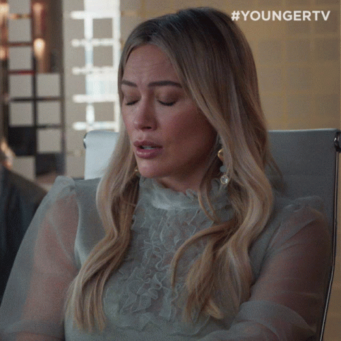 Woman Eyes Closed in Chair #YoungerTV