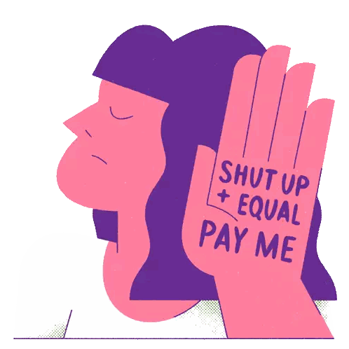 Woman Eyes Closed Shut Up + Equal Pay Me