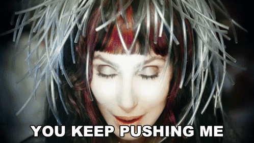 Woman Eyes Closed You Keep Pushing Me