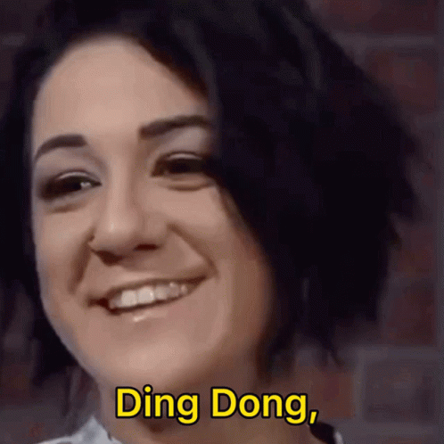Woman Face Close Up Saying Ding Dong