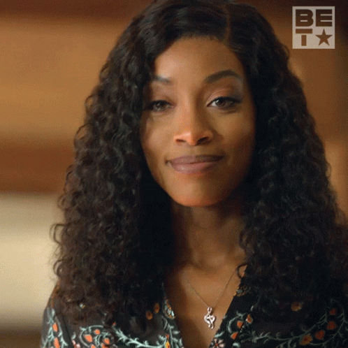 Woman Face Close Up with BET Logo