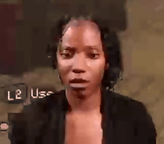 Woman Face Close Up With L2 USA Sign GIF