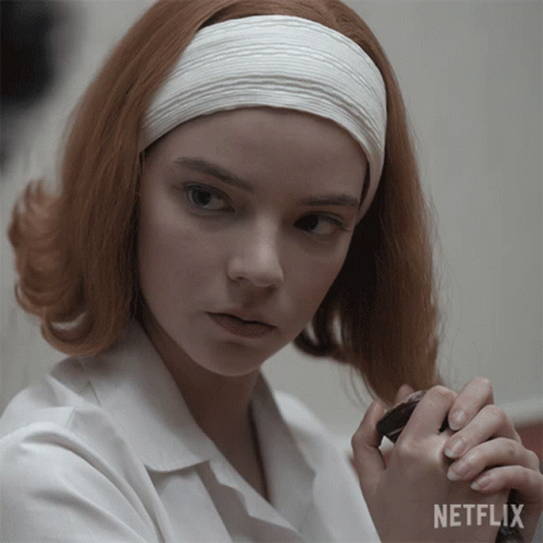 Woman Face Close Up With Netflix Logo
