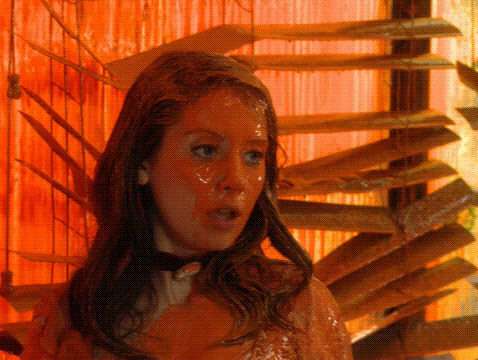 Woman Face Covered in Sauce