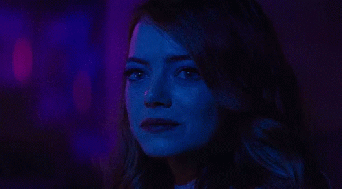 Woman Face In Blue Light GIF