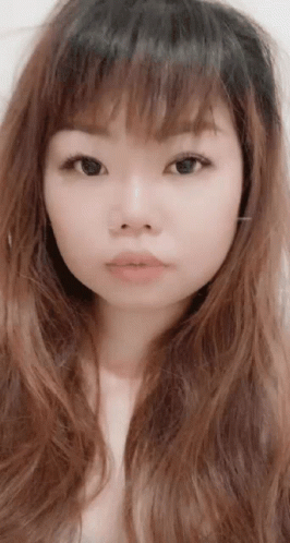 Woman Face Long Hair Black Eyes GIF