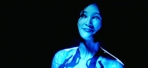 Woman Face With Blue Glow GIF