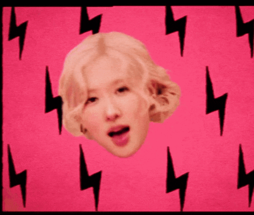 Woman Face With Lightning Bolts Behind GIF