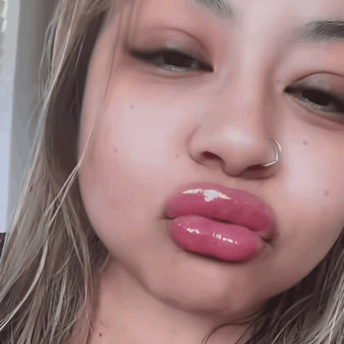 Woman Face With Pink Lips