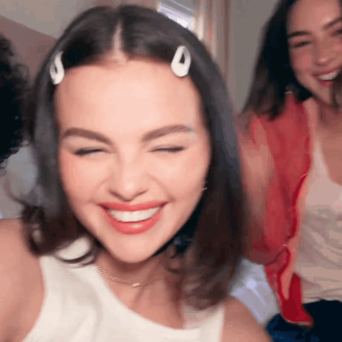 Woman Face With Two Hair Clips