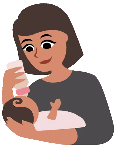 Woman Feeding Baby Bottle