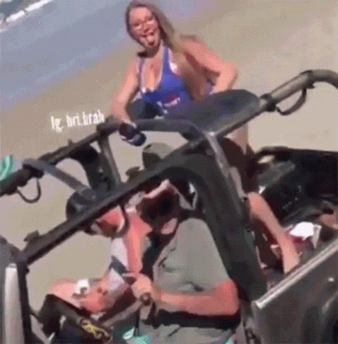 Woman Fell From Jeep GIF