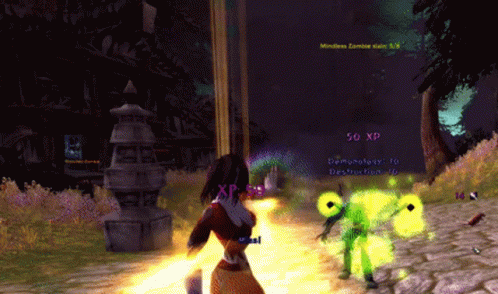 Woman Fighting Monster in Video Game