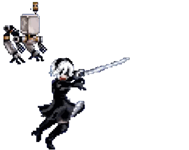Woman Fighting Robot With Sword
