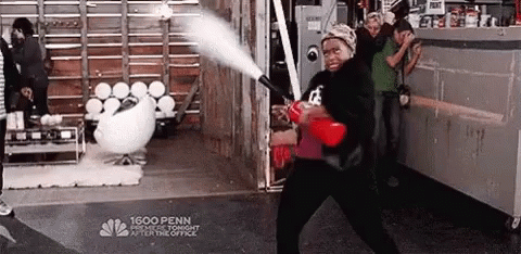 Woman Fire Extinguisher Shower GIF