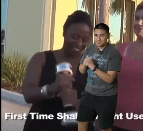 Woman First Time Shake Weight Use GIF