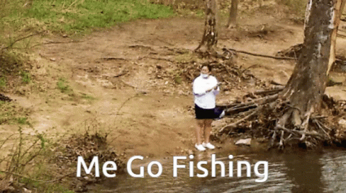 Woman Fishing With Me Go Fishing Caption GIF