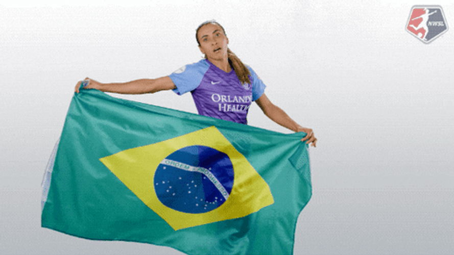 Woman Flaunting Brazil Flag GIF
