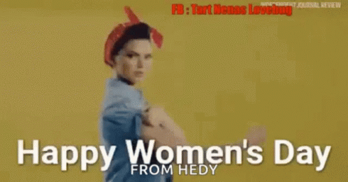 Woman Flexing Muscles For Women's Day GIF