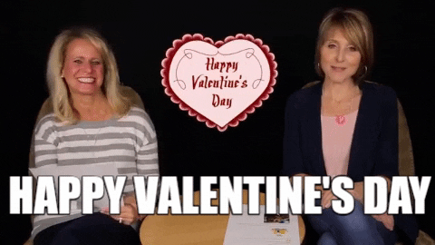 Woman Flying Kiss Happy Valentine's Day GIF