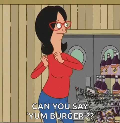Woman From Bob's Burgers With Grocery Cart and Wine