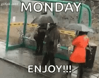 Woman Getting Drenched Funny Monday Meme GIF