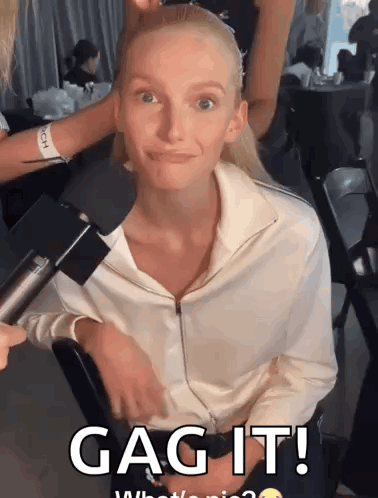 Woman Getting Hair Blow Dried Gag It