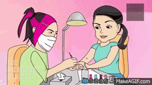 Woman Getting Nails Painted