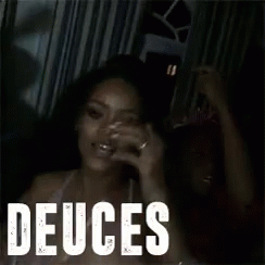 Woman Giving Middle Finger Deuces