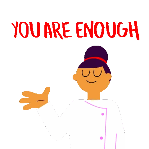 Woman Giving Thumbs Up Saying You Are Enough