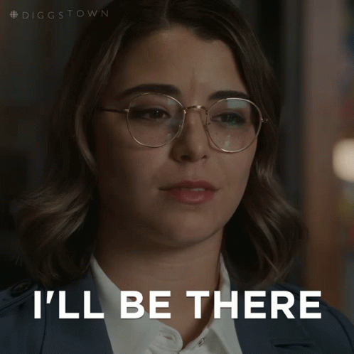 Woman Glasses Blue Jacket Says I'll Be There GIF