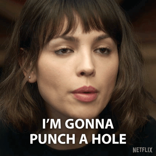 Woman Gonna Punch Hole in Netflix Ad