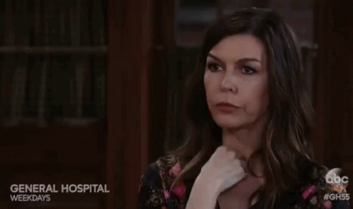 Woman Hand on Chin General Hospital Weekdays Sign