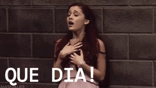 Woman Hands On Chest Brick Wall Que Dia GIF