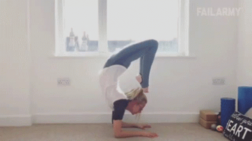 Woman Handstand Window Failarmy