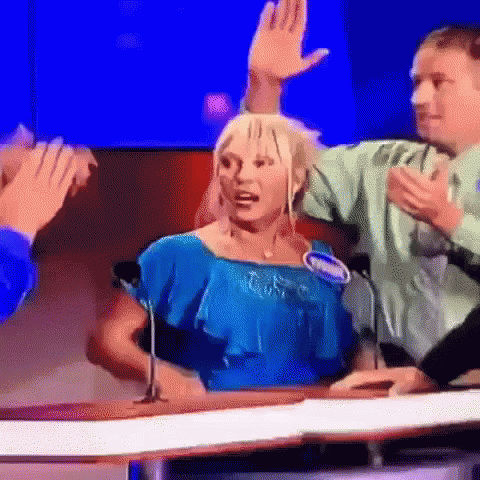 Woman Hanging Team High Five GIF