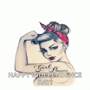 Woman Happy Independence Day GIF