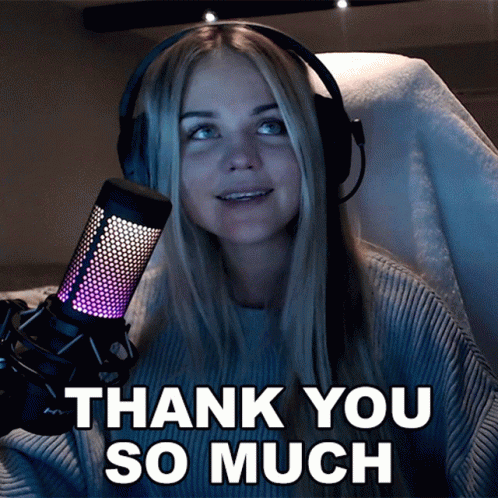 Woman Headphones Microphone Thank You So Much