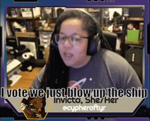 Woman Headphones Says I Vote Blow Up Invicta She/Her