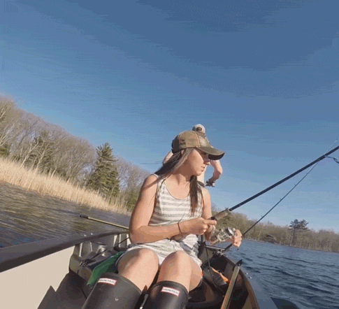 Woman Hit By Fishing Rod GIF