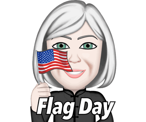 Woman Holding American Flag Saying Flag Day