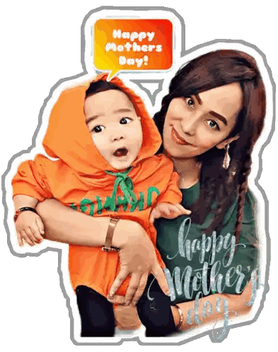 Woman Holding Baby Happy Mother's Day