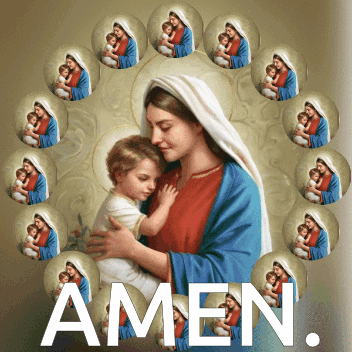 Woman Holding Baby Saying Amen GIF